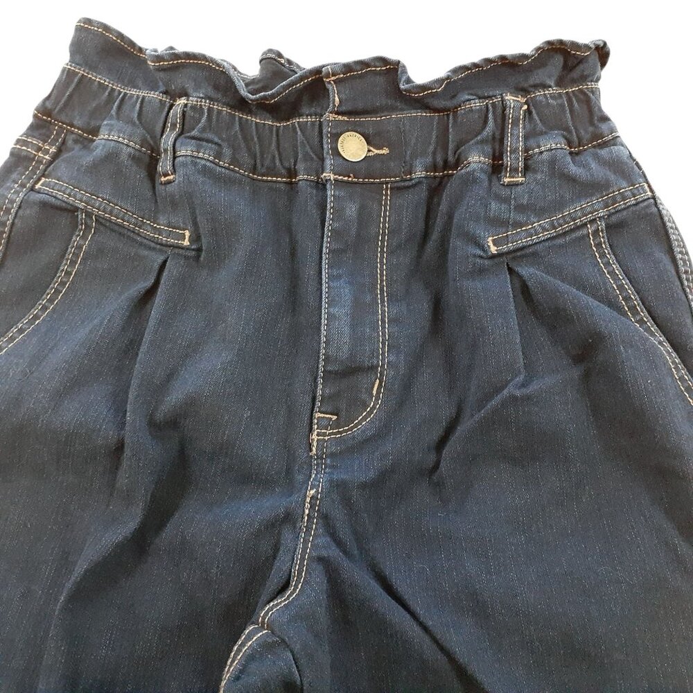 Vintage America Paperbag Waist Ankle Jeans Womens Size 8 Regular Denim Blue - Picture 1 of 10